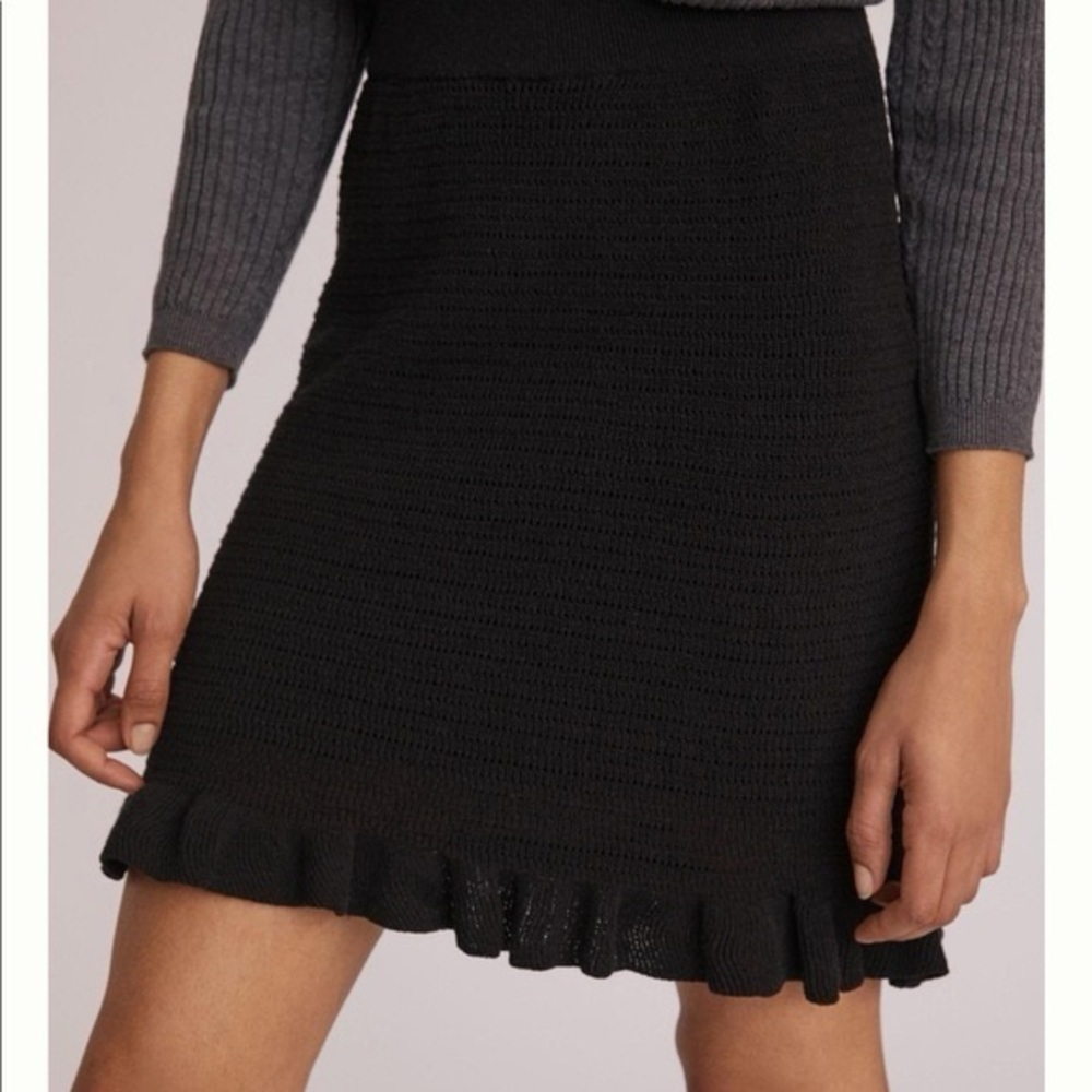 Anthropologie Black A-Line Knit Skirt